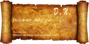 Duldner Nóra névjegykártya